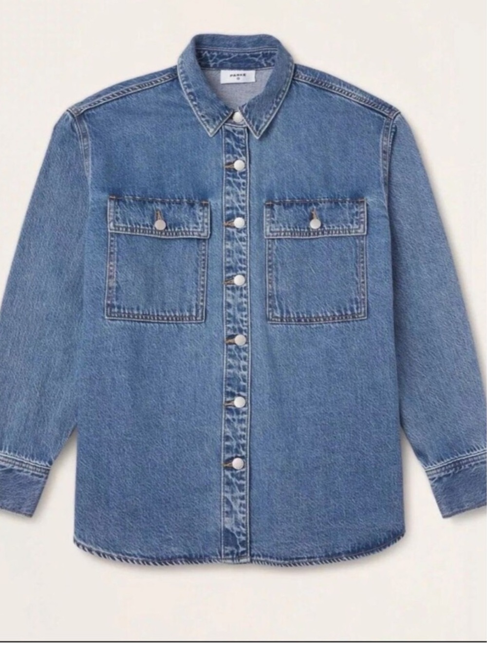 Parke X Target Light Wash Long Sleeve Jacket Denim Shacket Shirt Small - Picture 3 of 11